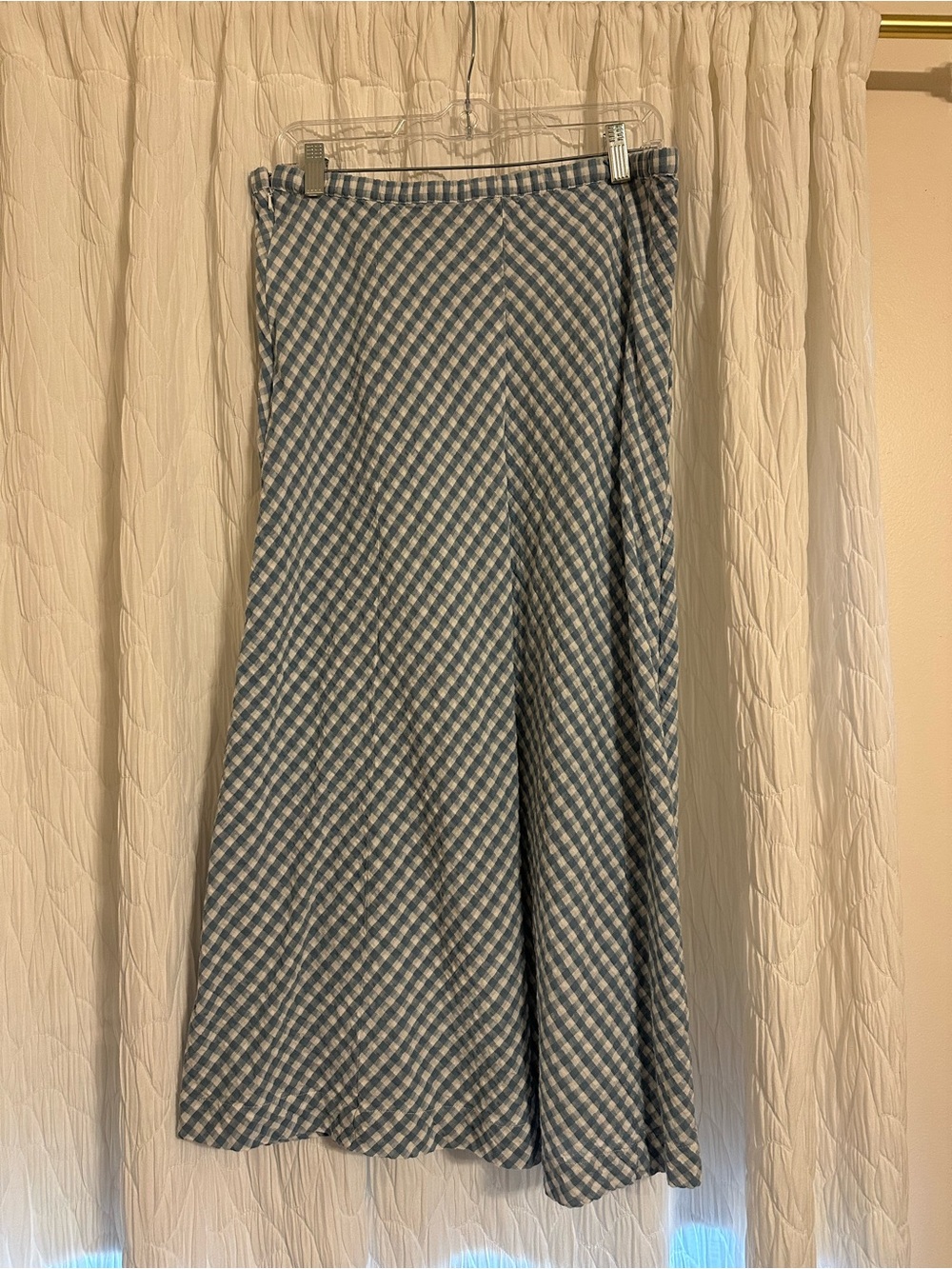 2 for $25 AE Blue and Red Gingham Midi Skirts - Picture 7 of 9